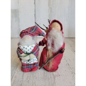 Vintage mini doll Santa gift sack set Xmas decor